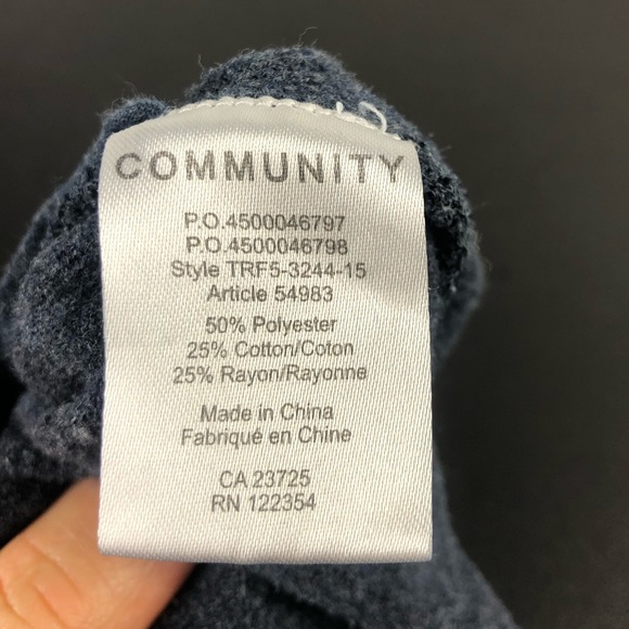 Community Heathered Blue Double Layered Oversized T-Shirt Sz M - Picture 5 of 8